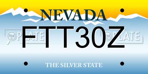 FTT30Z Nevada License Plate