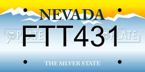FTT431 Nevada License Plate