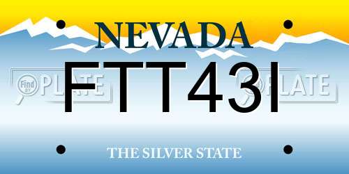 FTT43I Nevada License Plate