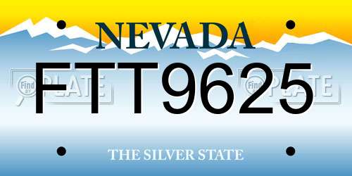 FTT9625 Nevada License Plate