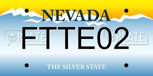 FTTE02 Nevada License Plate