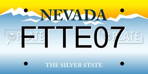 FTTE07 Nevada License Plate