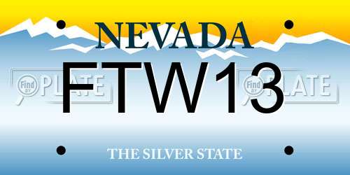 FTW13 Nevada License Plate
