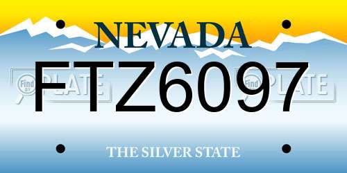 FTZ6097 Nevada License Plate