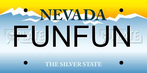 FUNFUN Nevada License Plate