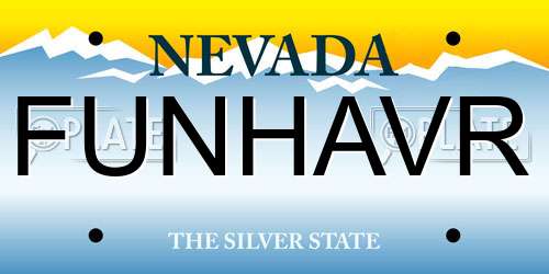 FUNHAVR Nevada License Plate