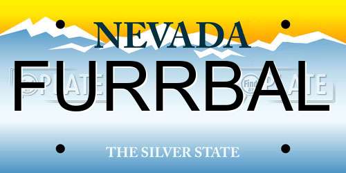 FURRBAL Nevada License Plate