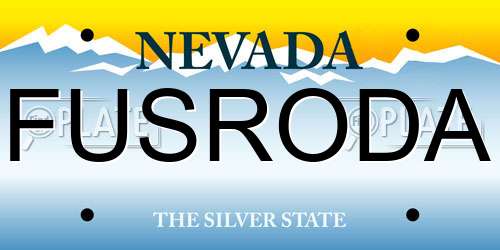 FUSRODA Nevada License Plate