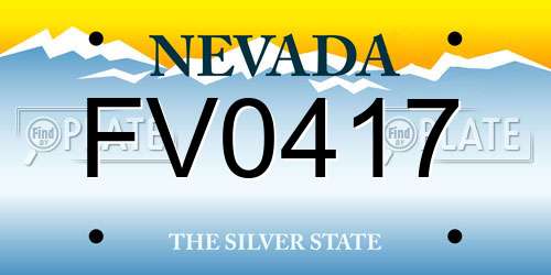 FV0417 Nevada License Plate