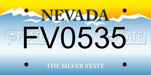 FV0535 Nevada License Plate
