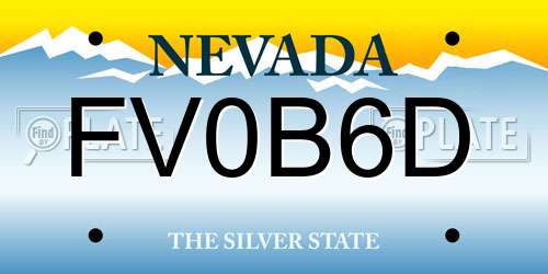 FV0B6D Nevada License Plate
