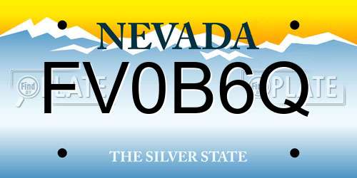 FV0B6Q Nevada License Plate