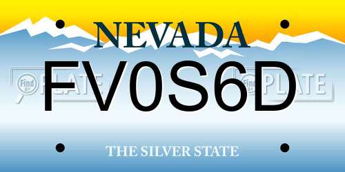 FV0S6D Nevada License Plate