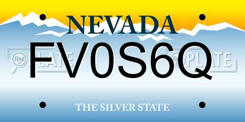 FV0S6Q Nevada License Plate
