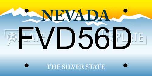 FVD56D Nevada License Plate