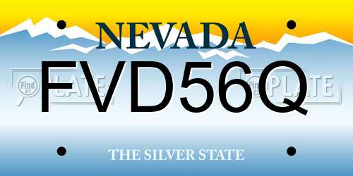 FVD56Q Nevada License Plate