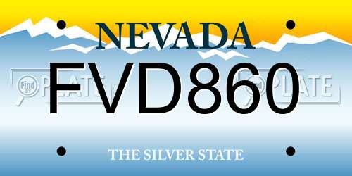 FVD860 Nevada License Plate