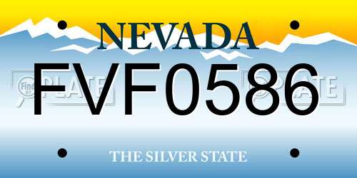 FVF0586 Nevada License Plate