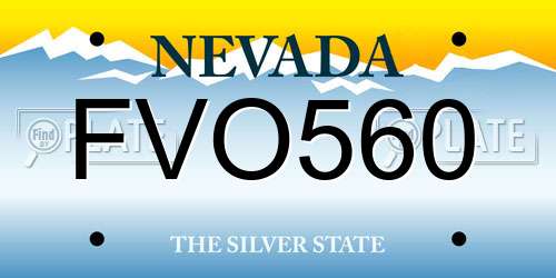 FVO560 Nevada License Plate