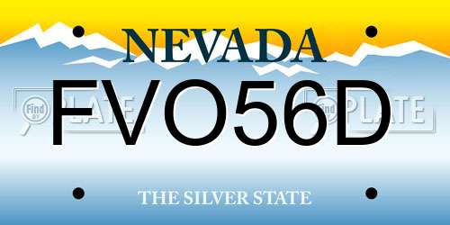 FVO56D Nevada License Plate