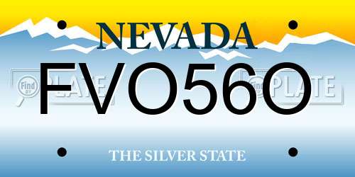 FVO56O Nevada License Plate
