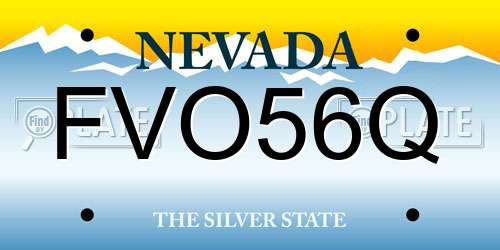 FVO56Q Nevada License Plate