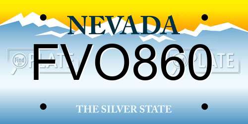 FVO860 Nevada License Plate