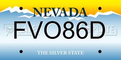 FVO86D Nevada License Plate