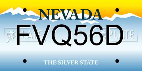 FVQ56D Nevada License Plate