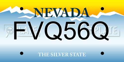 FVQ56Q Nevada License Plate