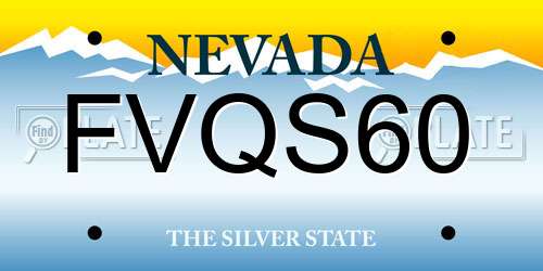FVQS60 Nevada License Plate