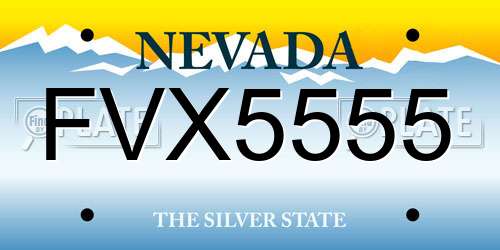 FVX5555 Nevada License Plate