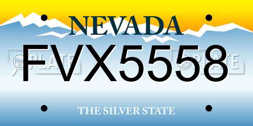 FVX5558 Nevada License Plate