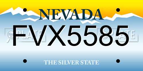 FVX5585 Nevada License Plate