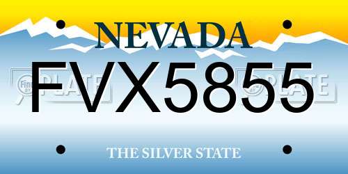 FVX5855 Nevada License Plate