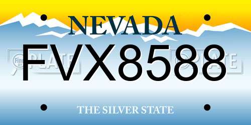 FVX8588 Nevada License Plate