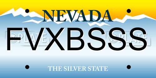 FVXBSSS Nevada License Plate