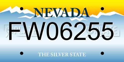 FW06255 Nevada License Plate