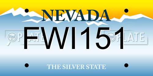 FWI151 Nevada License Plate
