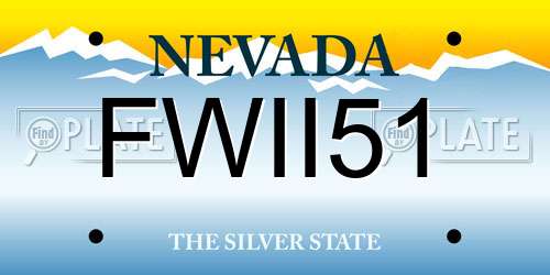FWII51 Nevada License Plate