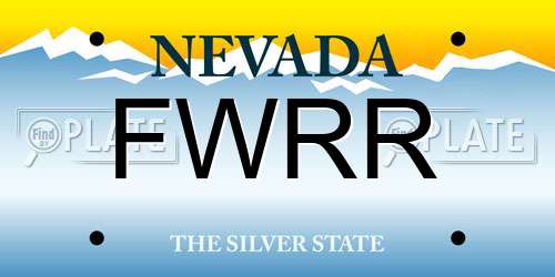 FWRR Nevada License Plate
