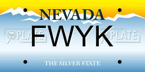 FWYK Nevada License Plate