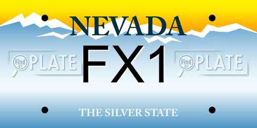 FX1 Nevada License Plate