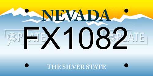 FX1082 Nevada License Plate