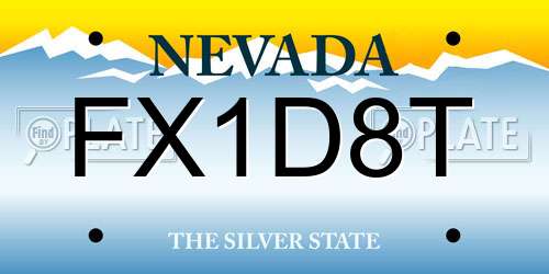 FX1D8T Nevada License Plate