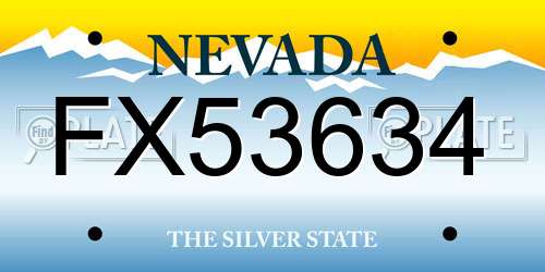 FX53634 Nevada License Plate