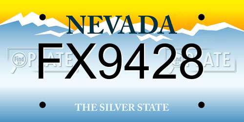 FX9428 Nevada License Plate