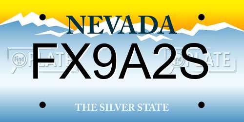 FX9A2S Nevada License Plate