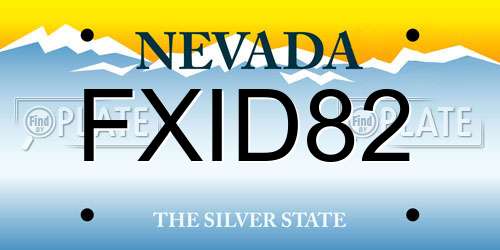 FXID82 Nevada License Plate