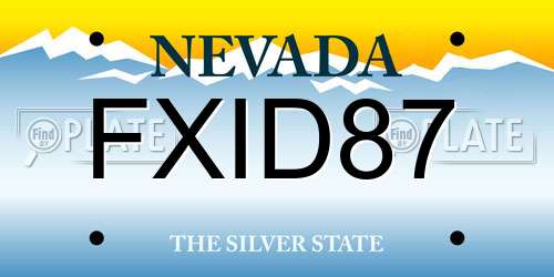 FXID87 Nevada License Plate
